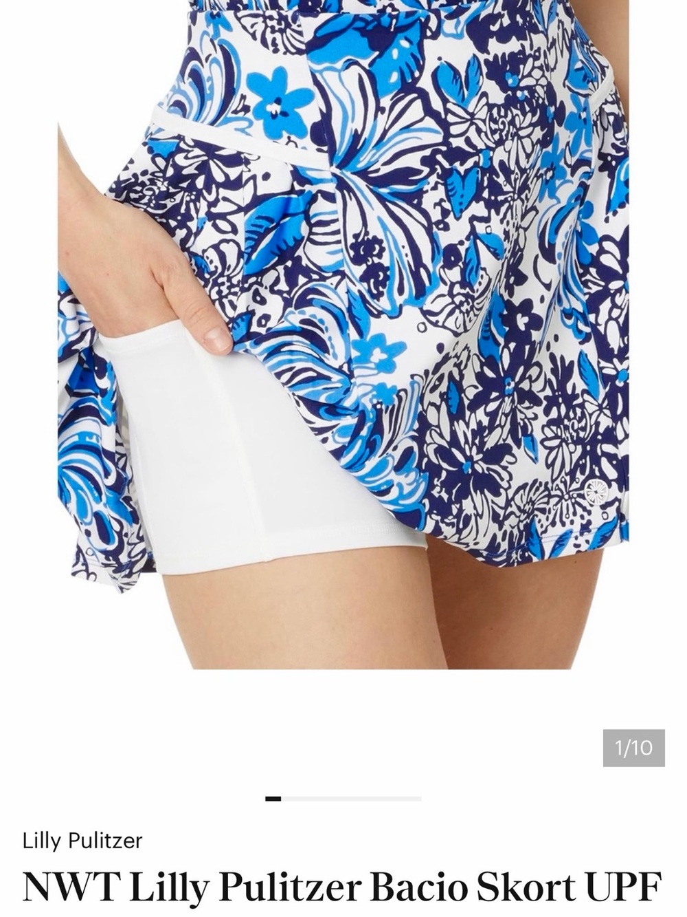 Lilly Pulitzer Navy, Royal Blue & White Floral Skort